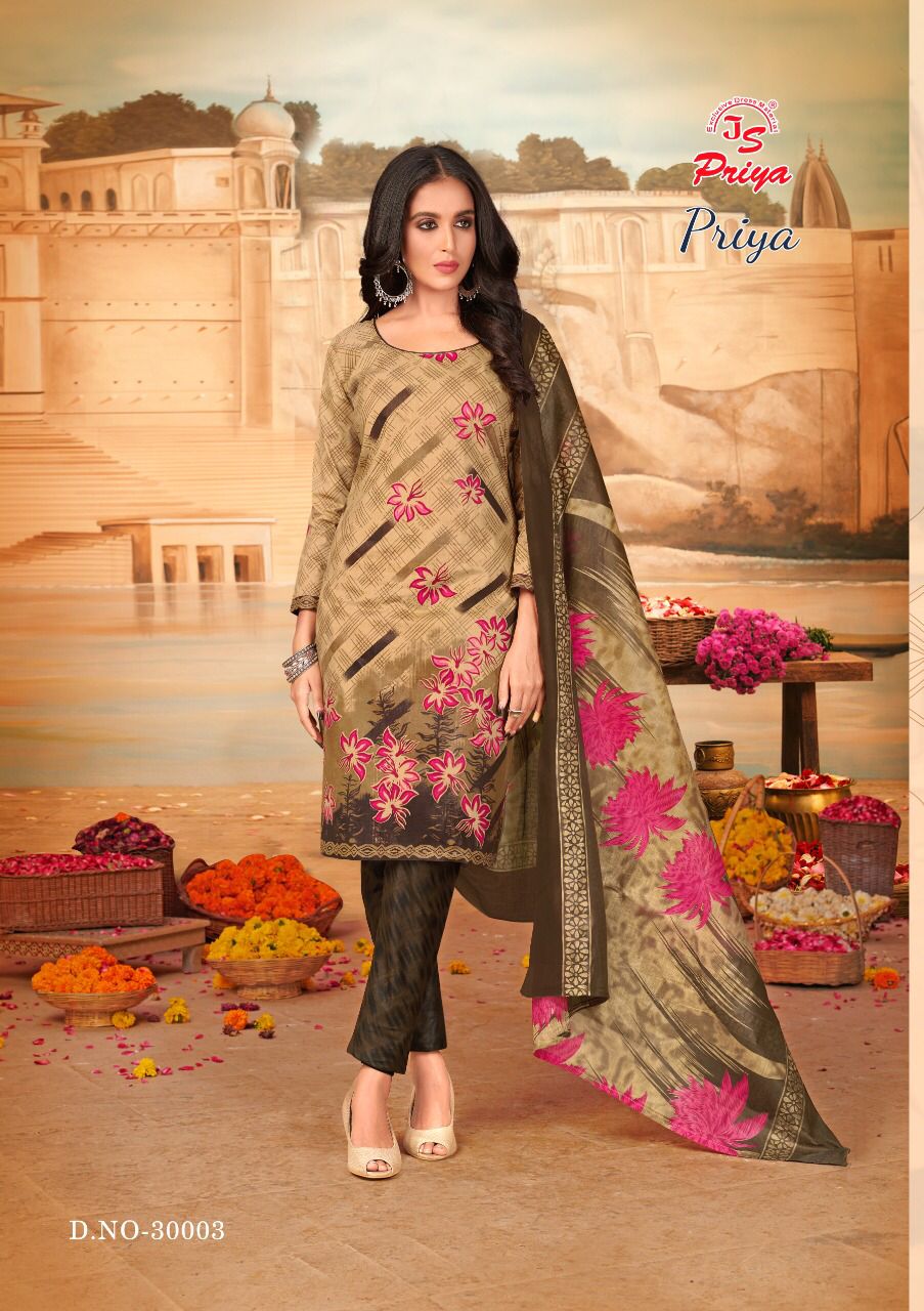 Js Priya 30 Printed Cotton Casual Wear Designer Dress Material Collection